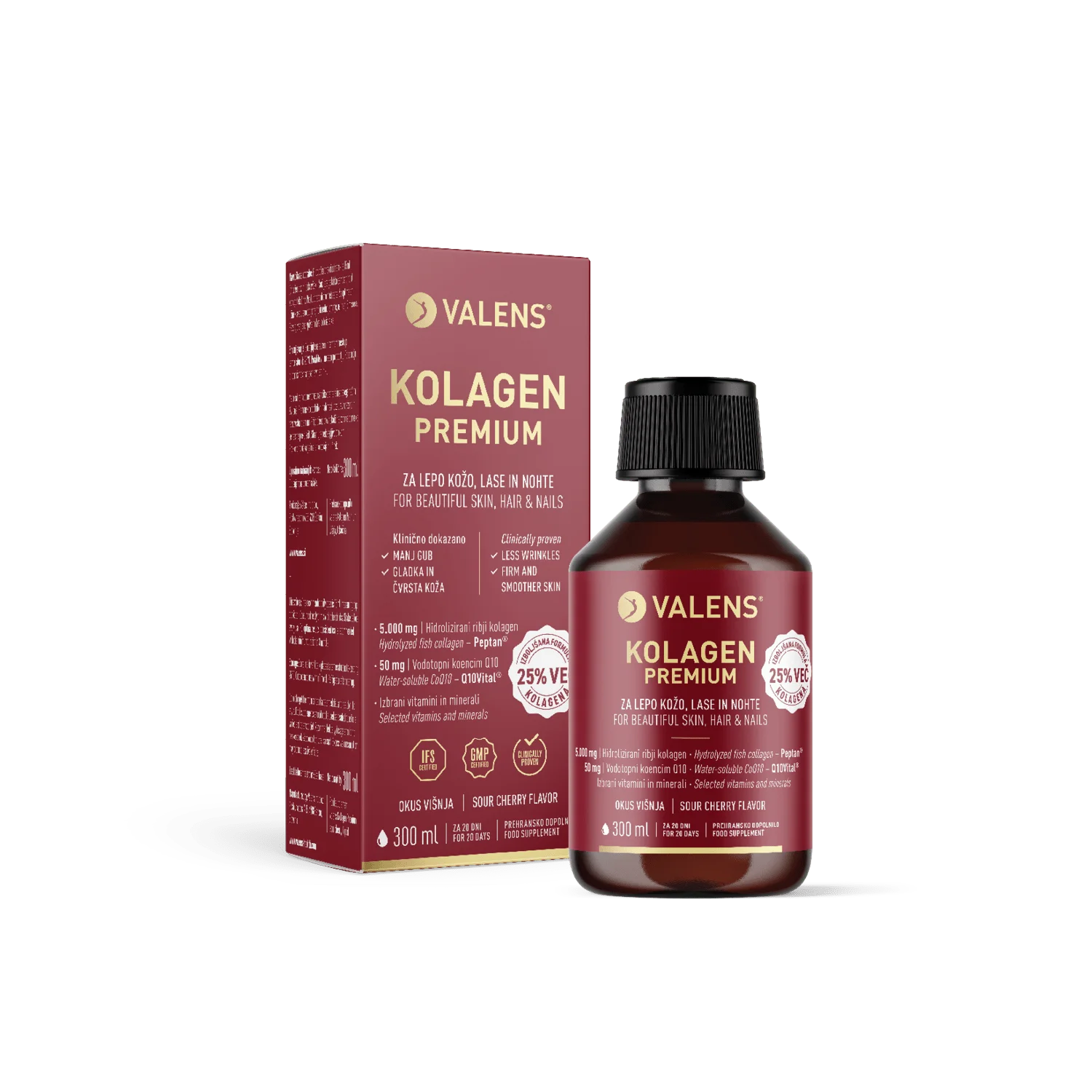 Kolagen Premium višnja Valens Kolagen Premium višnja tekočina - slika 1