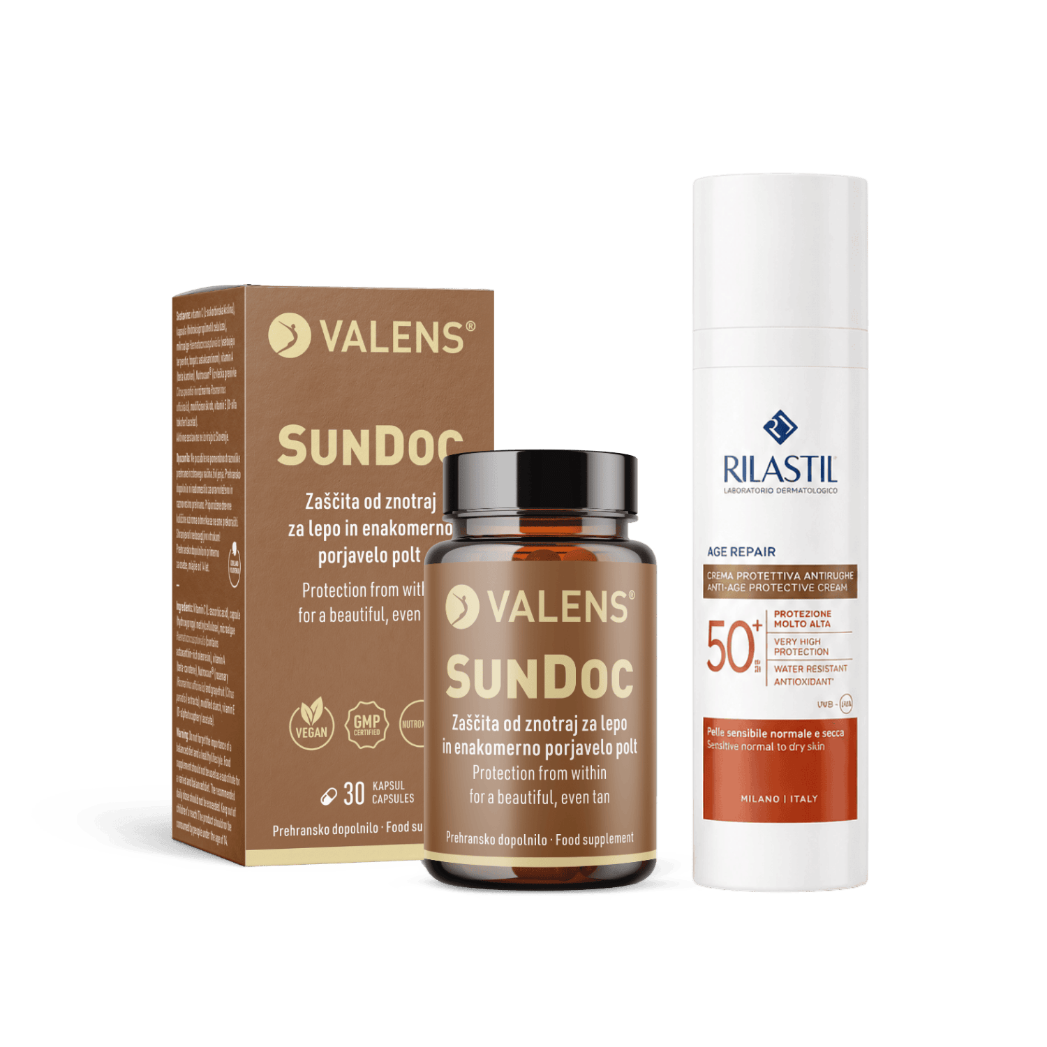 Sundoc in Rilastil Age Repair 2 Paket: Sončna zaščita Age Repair - slika 1