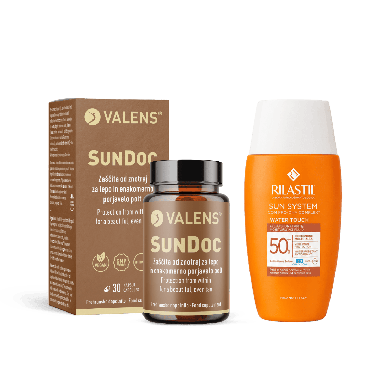 Sundoc in Rilastil SS Water Touch fluid 2 Paket: Sončna zaščita Water Touch - slika 1