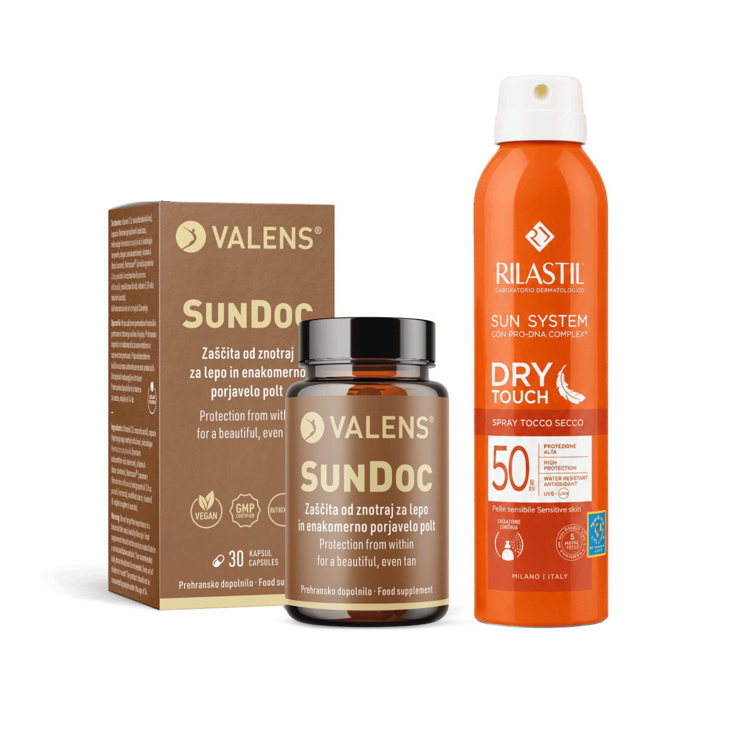 Sundoc in Rilastil SS dry touch 2 Paket: Sončna zaščita Dry Touch - slika 1